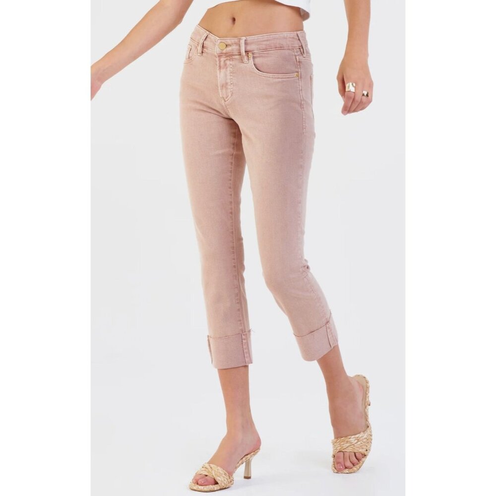 Dear John Blaire High Rise Cuffed Straight Jeans in Rose Dust - Sz 26